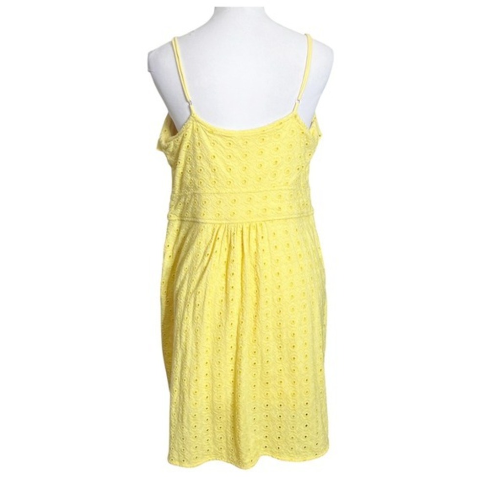 Lilly Pulitzer Carreen Eyelet Dress Yellow Resortcore Sun Dress Women's Large - Picture 4 of 8